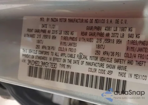 2021 Mazda Cx-30 Premium из США, поврежденный, VIN 3MVDMBDL3MM317830